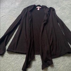 black high/low cardigan